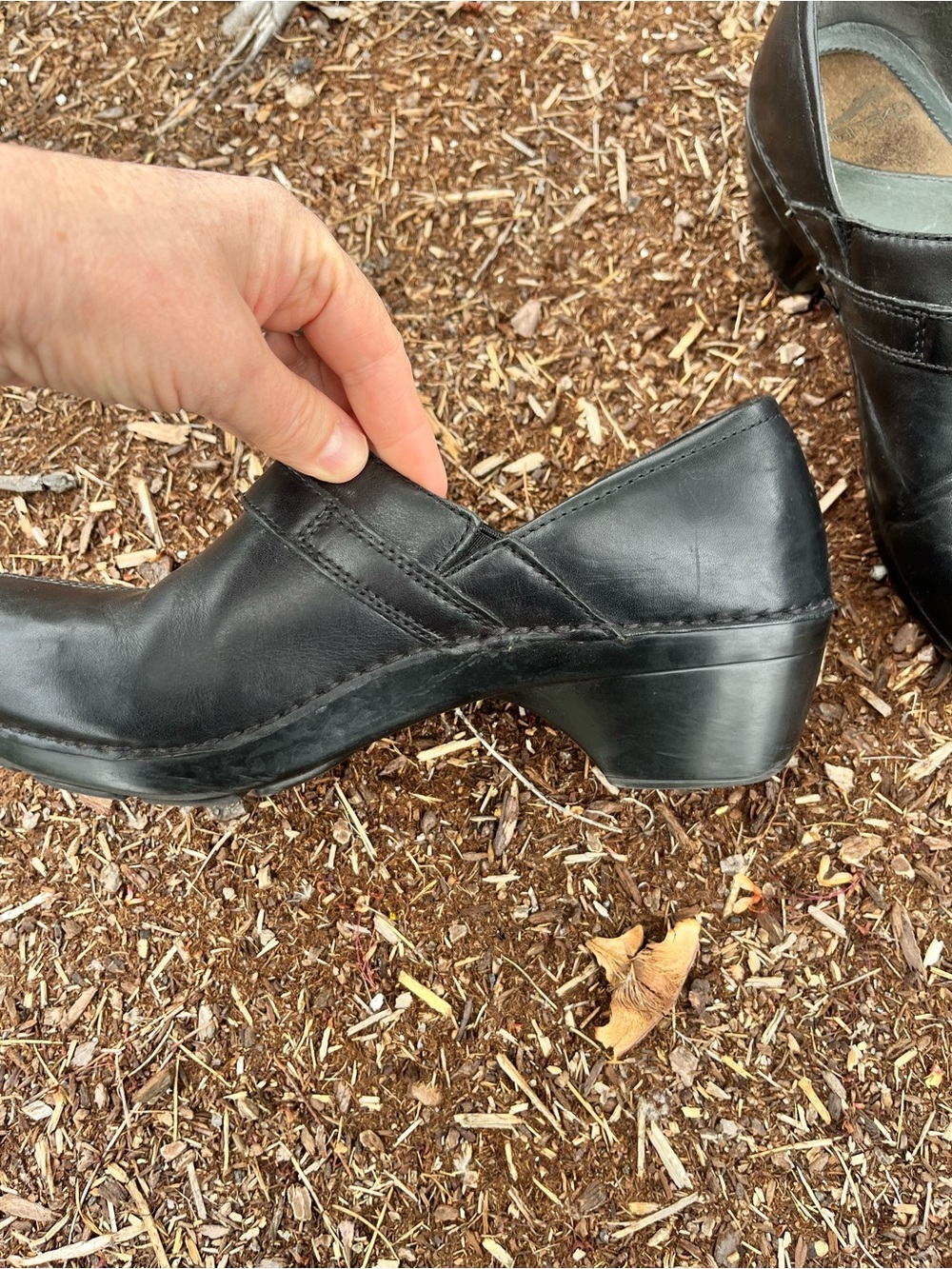 Dansko Marcelle Black Leather Mary Jane Clogs Shoes Size 40/ US size 9.5 Comfort - Picture 4 of 10
